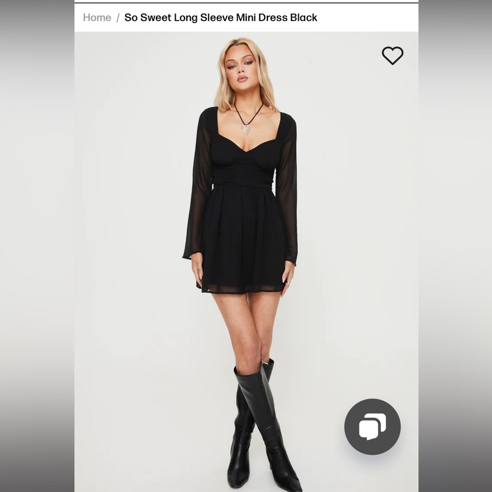 NEW Princess Polly So Sweet Long Sleeve Mini Dress